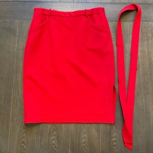 Banana Republic Red Skirt with Belt.  Size 12